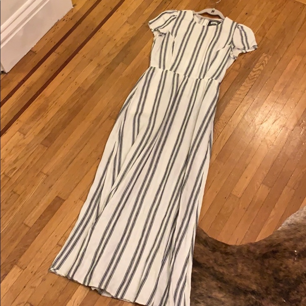 striped maxi linen reformation dress
